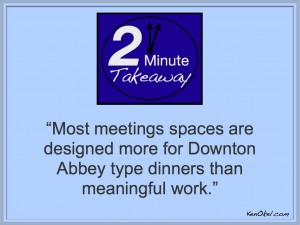 Ken Okel, 2 Minute Takeaway Podcast, Downton Abbey, Poor meeting rooms, lack of productivity