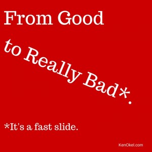 from good to really bad, Ken Okel, Stuck on Yellow, the mediocrity slide, easy productivity tips