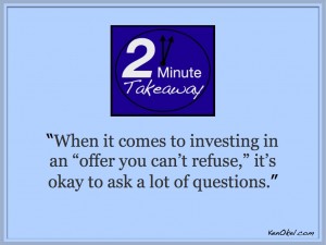 The irresistible offer, ask questions, Ken Okel, 2 Minute Takeaway Podcast