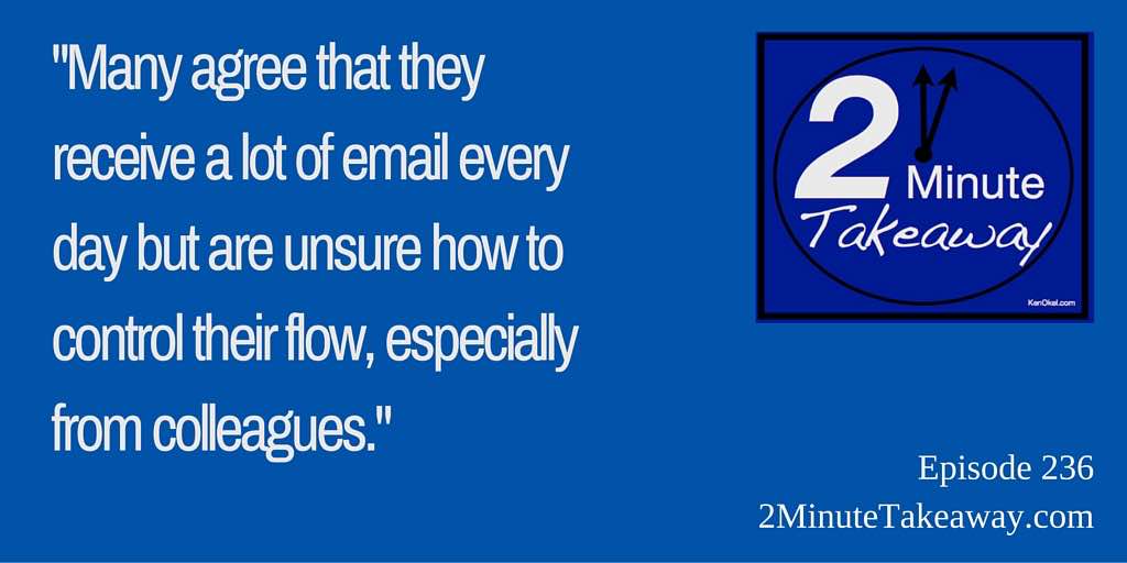 Tips to control Email, 2 Minute Takeaway Podcast Episode 236,  Ken Okel Florida Professional Speaker Orlando Miami