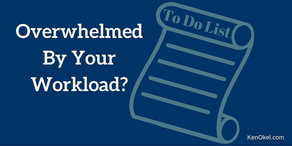 Overwhelmed by your workload, Ken Okel Productivity Expert and Author, Productivity at work Professional Speaker