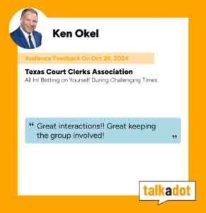 TCCA keynote speaking testimonial, Ken Okel